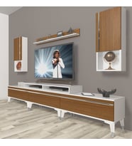 Decoraktiv Ekoflex 270TA Mdf Silver Tv Ünitesi Tv Sehpası - Beyaz Ceviz (Beyaz - Ceviz)
