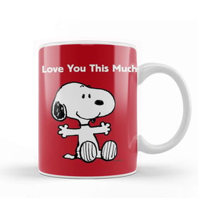 Snoopy Peanuts I Love You 01 Kupa Bardak Porselen