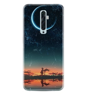 Oppo Reno 2Z 4 Lite 4 Pro 5 6 7 A31 Kılıf Desemli Silikon Ay ve Kız 1720