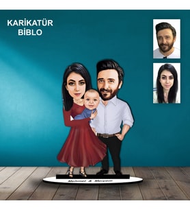 KİŞİYE ÖZEL AİLE TASARIMLI KARİKATÜR BİBLO B107