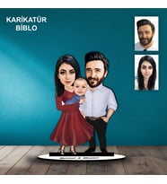 KİŞİYE ÖZEL AİLE TASARIMLI KARİKATÜR BİBLO B107