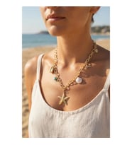 Mey İthalat® Deniz Yıldızı Charm Detaylı Gold Renk Zincir Kolye