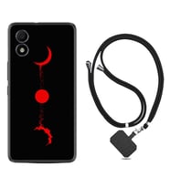 TCL 303 Kılıf Silikon Boyun Askılı İpli Desenli Silikon Red Moon 1710