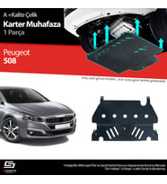 S-Dizayn Peugeot 508 Çelik Karter Muhafaza 2010-2017 A+ Kalite (Karışık)