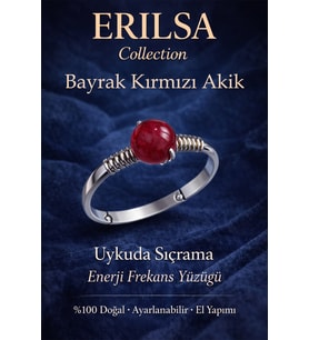 Sertifikalı Uykuda Sıçrama Enerji Yüzüğü – Bayrak Kırmızı Akik Ayarlanabilir İnce Kasa Koç Akrep Burcu (Çok Renkli)