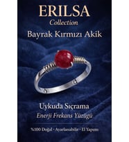 Sertifikalı Uykuda Sıçrama Enerji Yüzüğü – Bayrak Kırmızı Akik Ayarlanabilir İnce Kasa Koç Akrep Burcu (Çok Renkli)
