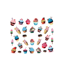 Tatlı Cupcakeler Serisi-10 Nail Art Tırnak Sticker
