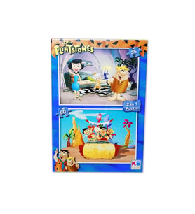 2 li DS Taş Devri Flintstones Puzzle 60 + 35 Parça Yapboz