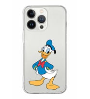 Apple iPhone 13 ProMax Uyumlu Köşe Korumalı Antişok  Kapak Donald Duck Tasarımlı Şeffaf  Kılıf