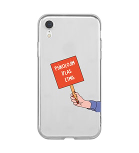 Iphone XR Uyumlu Psikolojim İflas Etmiş Tasarımlı Şeffaf Telefon Kılıfı