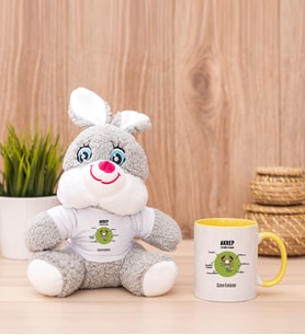 Kişiye Özel Akrep Burcuna Hediye Peluş Tavşan ve Sarı Kupa