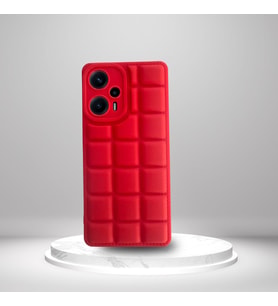Xiaomi Poco F5 5G Uyumlu Silikon Madlen Case KIRMIZI