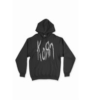 Korn Yazılı Siyah Sweatshirt Hoodie