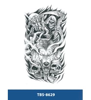 TBS-8629 ORTA BOY KURT VE KURUKAFA DESEN GEÇİCİ DÖVME-TATTO