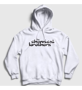 Presmono Unisex Beyaz Logo The Chemical Brothers Kapüşonlu Sweatshirt 554940tt (Beyaz)