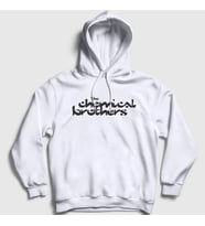 Presmono Unisex Beyaz Logo The Chemical Brothers Kapüşonlu Sweatshirt 554940tt (Beyaz)