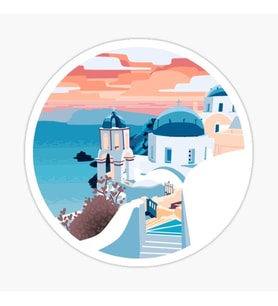 santorini Sticker Etiket yapıştırma 19CM
