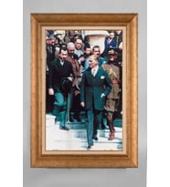 Altın Varaklı Paspartulu Çerçeveli Atatürk Tablo nt849