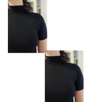 Kadın Kısa Kol Yarım Balıkçı Boğazlı Body 2 Adet (Siyah)
