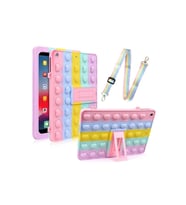 Huawei MatePad T10 / T10S Kılıf Cute Dolls Standlı Eğlenceli 3D Karekterli Çocuk (Mavi)