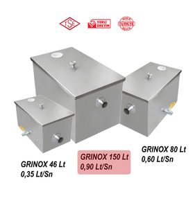 GRINOX 150 Lt Paslanmaz Yağ Ayırıcı Lamella Seperatör Teknolojisi (Silver)