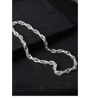 Kalın Zincir Yuvarlak Halka Oval Model 925 Ayar Gümüş Kolye (Silver)