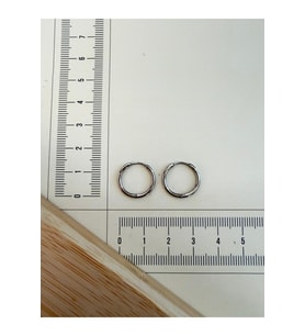 316 L Cerrahi Çelik 1,6mm*12mm Çelik Halka Küpe Gümüş