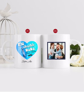 BK Gift Kişiye Özel Babalar Günü Hediyesi Fotoğraflı Kupa Bardak-91 (Beyaz)