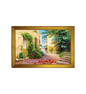 Manzara Temalı Kanvas Tablo 80 x 110 cm Gold Çerçeve