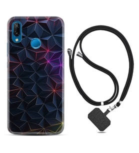 Huawei P20 Lite Mate 10 20 Lite Pro P40 Lite KılıfBoyun Askılı Silikon Renkli Prizmalar 1783
