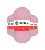 5 Adet Kristal Çift Katlı El Örgü Lif İpi Bebe Pembe K788 - kartopu mudanis