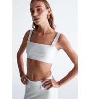 Styleboom X Peraluna ELIZABETH BRALET Düğme Detaylı Askılı Kadın Triko Bralet - Ekru