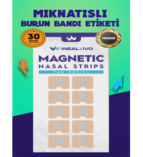 30 Çift (60 ADET) Mıknatıslı Burun Bandı Yedek Bant - Refill Paket (SADECE BANT, APARATSIZ)