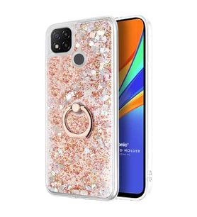 Microsonic Xiaomi Redmi 9C Kılıf Glitter Liquid Holder Gold