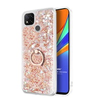 Microsonic Xiaomi Redmi 9C Kılıf Glitter Liquid Holder Gold