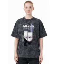Hunter X Hunter Killua Zoldyck Anime Baskılı Unisex Oversize Eskitme Yıkamalı Tişört