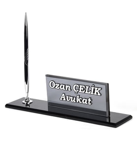 Modern Şık Tasarım Masa İsimlik Ofis Masa Dekoru (KIRMIZI-LACIVERT-KIRMIZI)