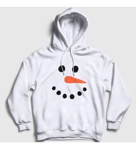 Presmono Unisex Beyaz Snowman Kardan Adam Yılbaşı Kapüşonlu Sweatshirt 270967tt