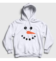 Presmono Unisex Beyaz Snowman Kardan Adam Yılbaşı Kapüşonlu Sweatshirt 270967tt
