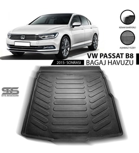 Volkswagen Passat B8 Bagaj Havuzu 2015 Sonrası Havuzlu Bagaj Paspası