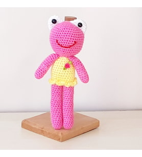 Amigurumi Örgü Oyuncak Pembe Kurbağa