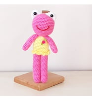 Amigurumi Örgü Oyuncak Pembe Kurbağa