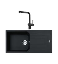 Franke UBG 611-100 Nero Granit Eviye + Franke Active Plus Doccia 2.0 Nero Spiral