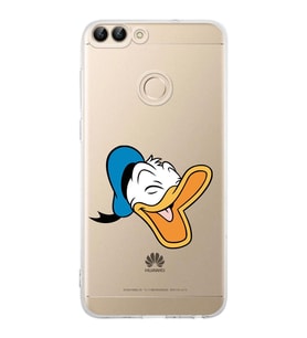 Huawei P Smart  Kamera korumalı Kapak Donald Duck Tasarımlı  Şeffaf Kılıf