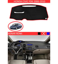 Honda Civic Fd6 2006-2010 Için Uygun Torpido Koruma Halısı Siyah Kenar Renk Kırmızı