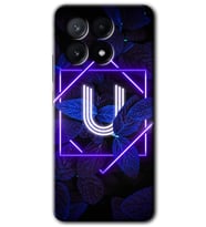 Poco x6 Pro Kılıf HD Desen Baskılı Kılıf - Dark Neon Yaprak U Harfi