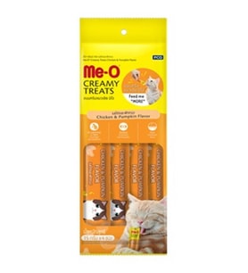 Me-O Creamy Treats Tavuk, Balkabaklı Kedi Ödül Maması 15 gr x 4 (Turuncu)