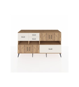 Kronos Konsol 5 Raflı 4 Çekmeceli 4 Kapaklı 176x59x99 Çam-Çam/Aytaşı