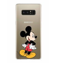 Samsung Galaxy Note 8 Kapak Mickey Mouse Tasarımlı Şeffaf Silikon Kılıf