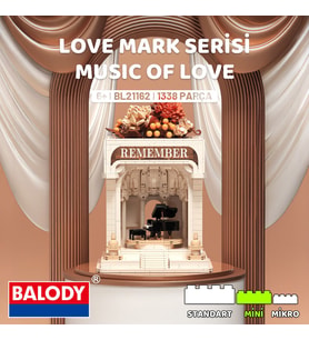 Balody Music of Love – Love Mark Serisi (BL21162) – Mini Blok Yapı Oyuncakları Seti (Krem)
